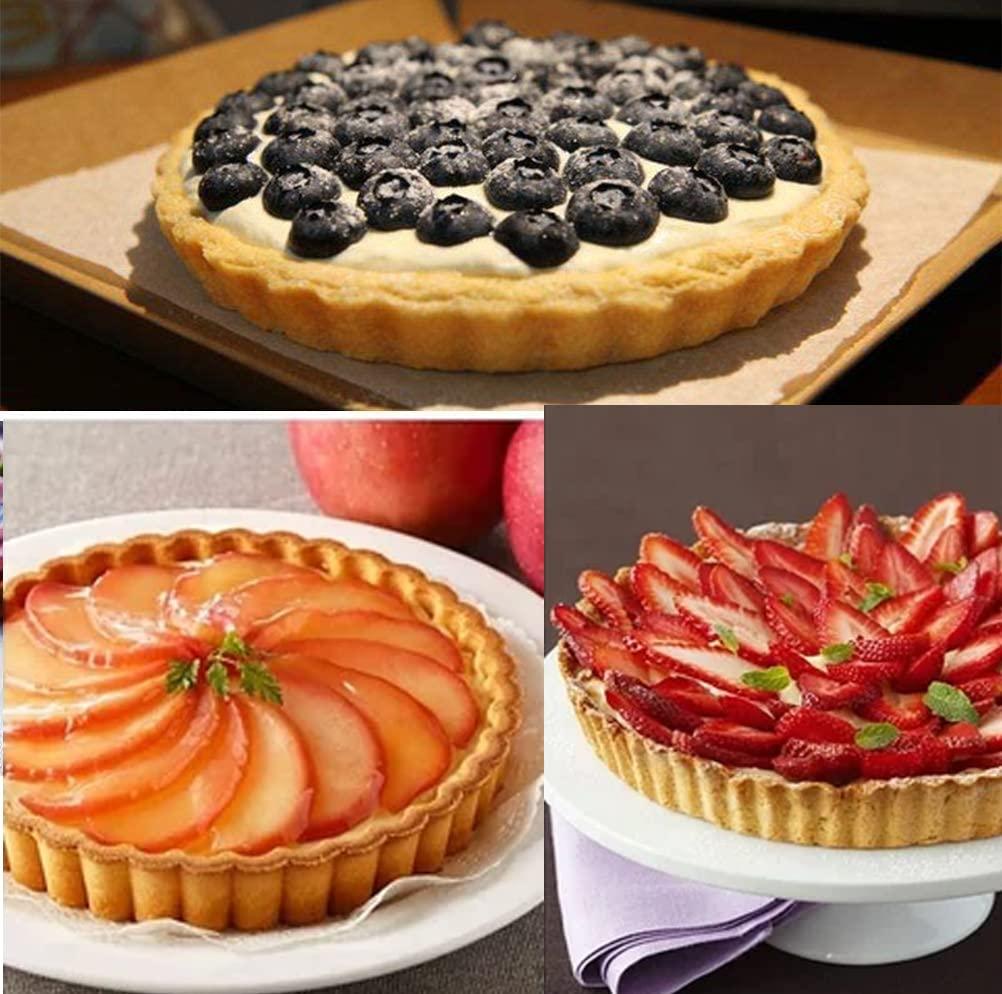 RICHSC-PAN Tart Pan 10 Inch Tart Pan Carbon Steel Round Non-Stick Pan Quiche Pan With Removable Chassisor For Mousse Cakes, Kitchen Reusable Baking Tools With A Depth Of 1.18 Inches
