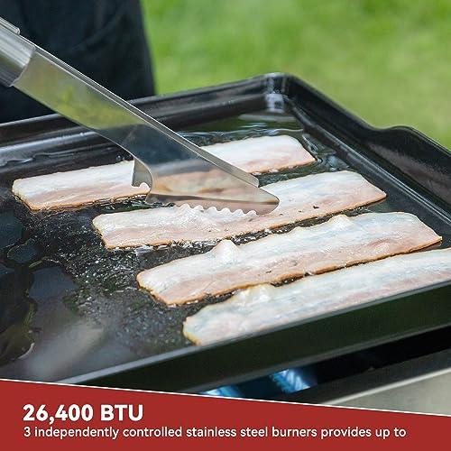 Royal Gourmet PD1300 Portable 3-Burner Propane Gas Grill Griddle,Black 23.6 Inch