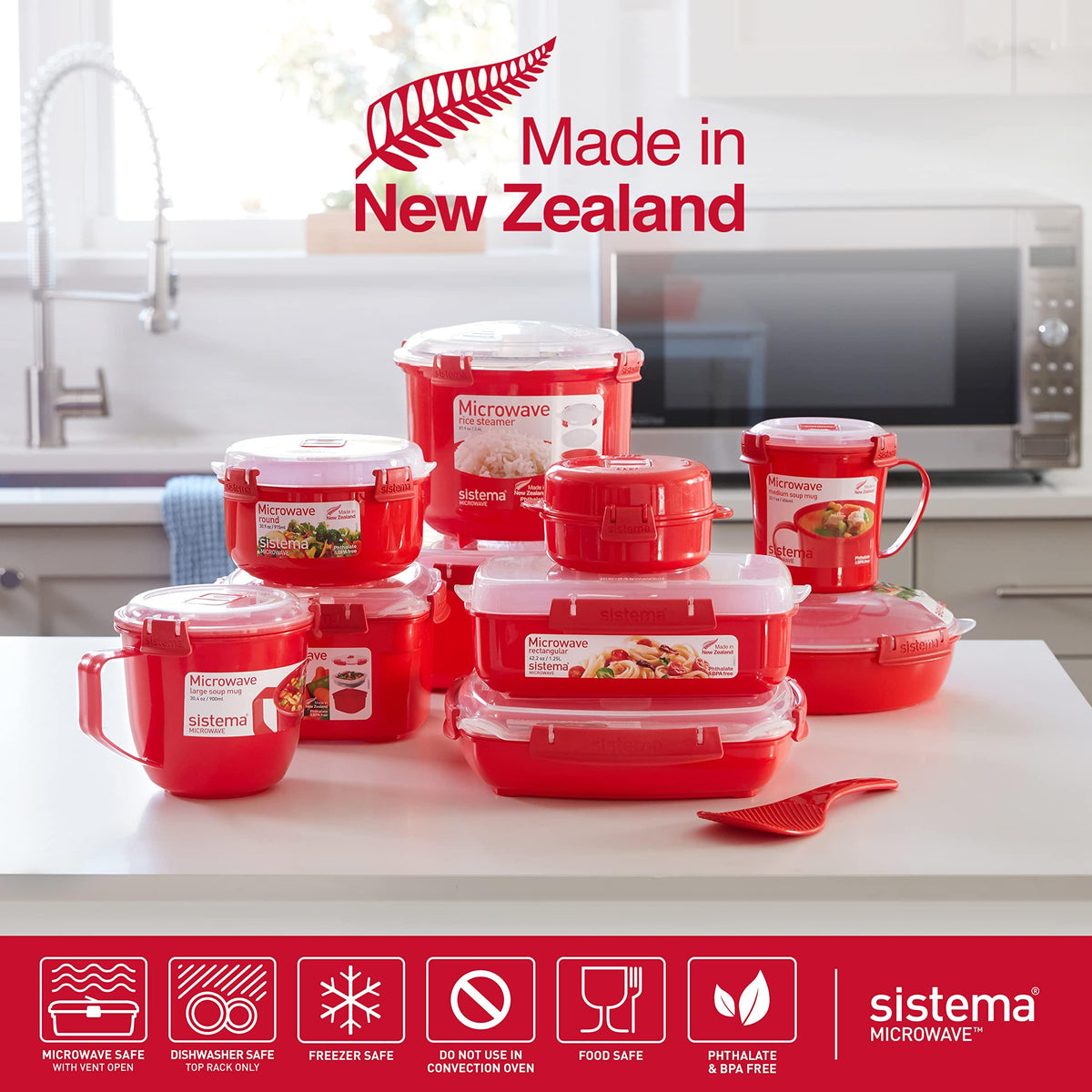 Sistema Microwave Egg Cooker and Poacher with Steam Release Vent, Dishwasher Safe, 9.16-Ounce, Red