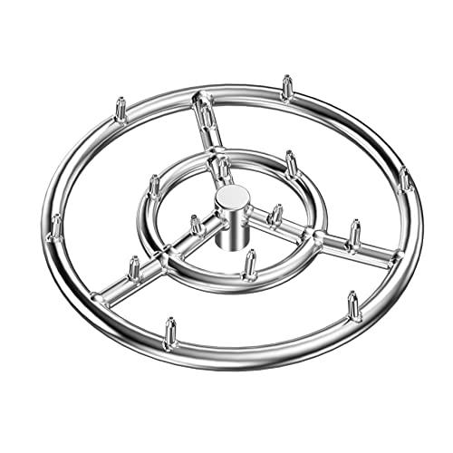 Skyflame 12-Inch Round Stainless Steel Fire Pit Jet Burner Ring - High Flame