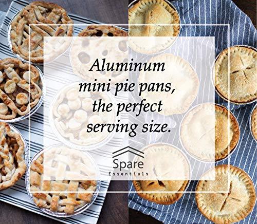 Spare Essentials 120-Pack 5 Inch Small Pie Pans, Disposable Mini Pie Tins, Aluminum Pie Pans for Baking, Storing and Reheating, Pot Pies, Tarts and Quiche