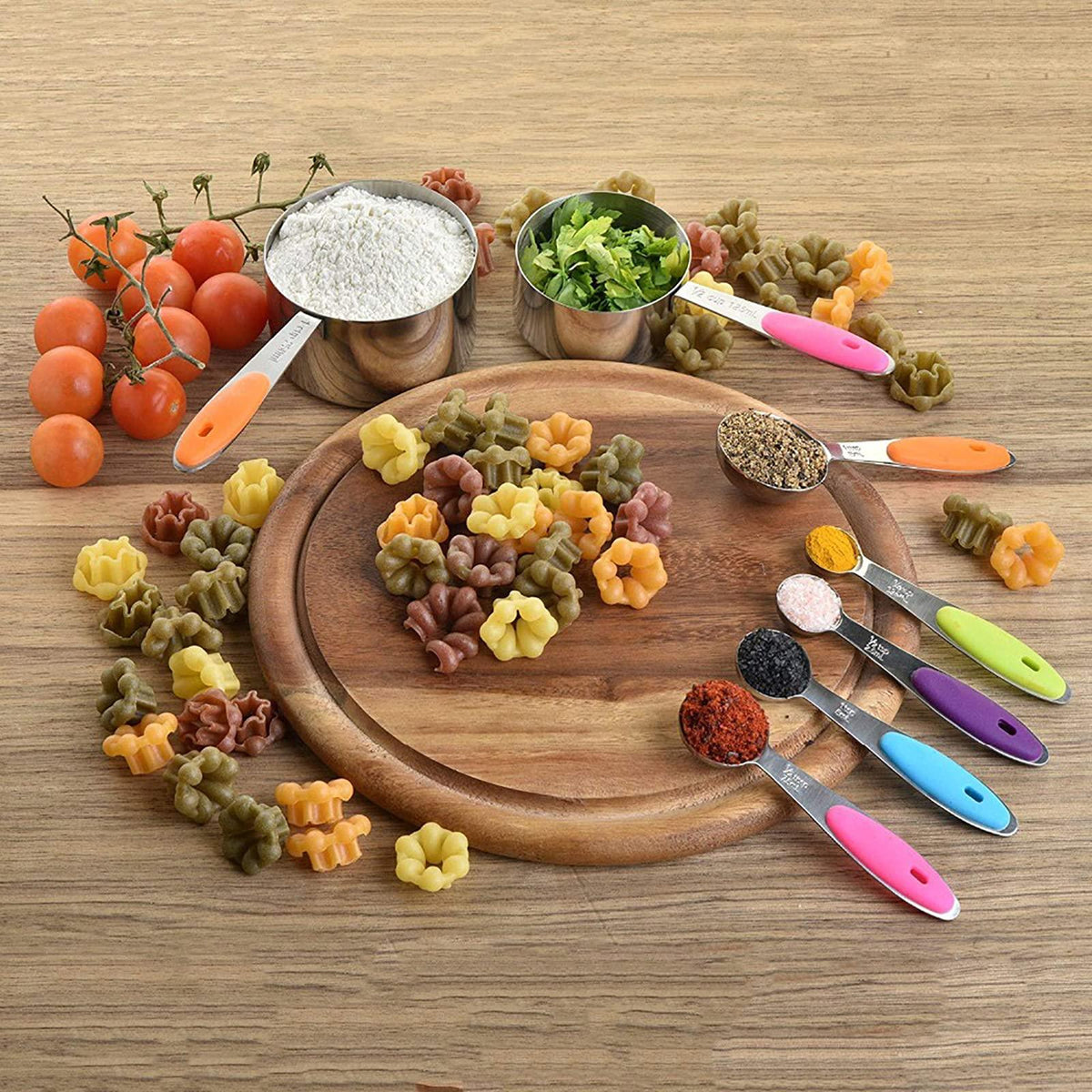 Stainless Steel Measuring Cups and Spoons Set of 10 Pcs,Stainless Steel Coffee Powder Scoop Measuring Cup Spoon Baking Tools Set Measure Cup Kitchen