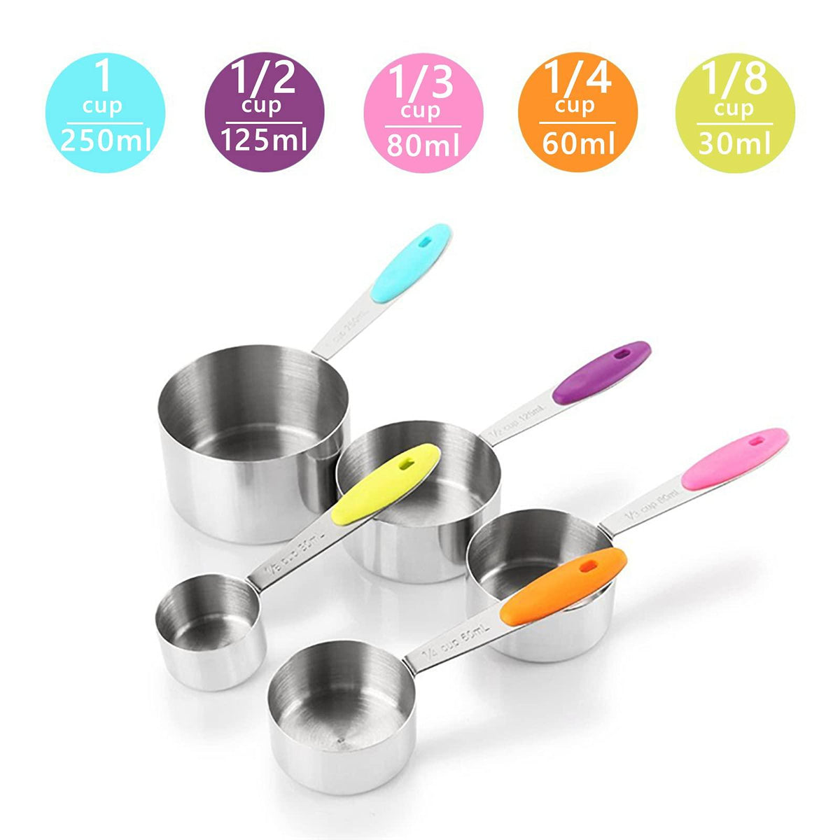 Stainless Steel Measuring Cups and Spoons Set of 10 Pcs,Stainless Steel Coffee Powder Scoop Measuring Cup Spoon Baking Tools Set Measure Cup Kitchen