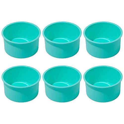 Staruby Silicone Mini Round Cake Molds, 4 Inch, Green, Set of 6