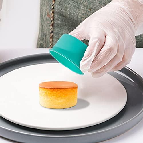 Staruby Silicone Mini Round Cake Molds, 4 Inch, Green, Set of 6
