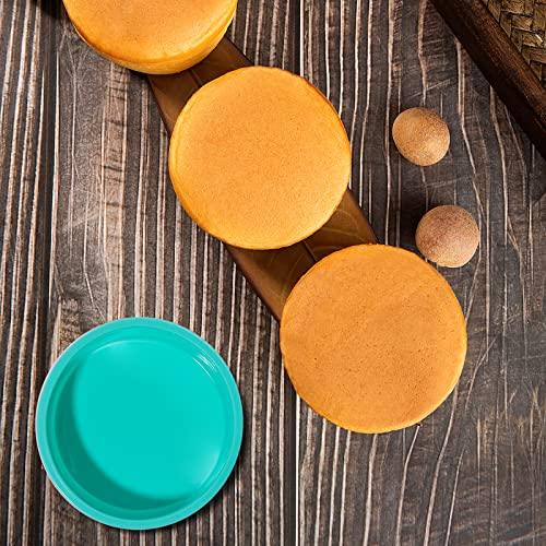 Staruby Silicone Mini Round Cake Molds, 4 Inch, Green, Set of 6