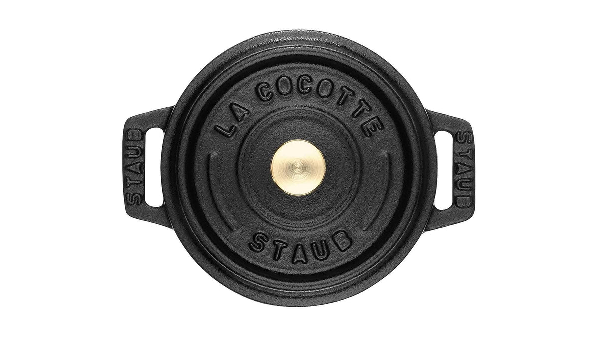 Staub Cast Iron 0.25-qt Mini Round Cocotte - Matte Black, Made in France