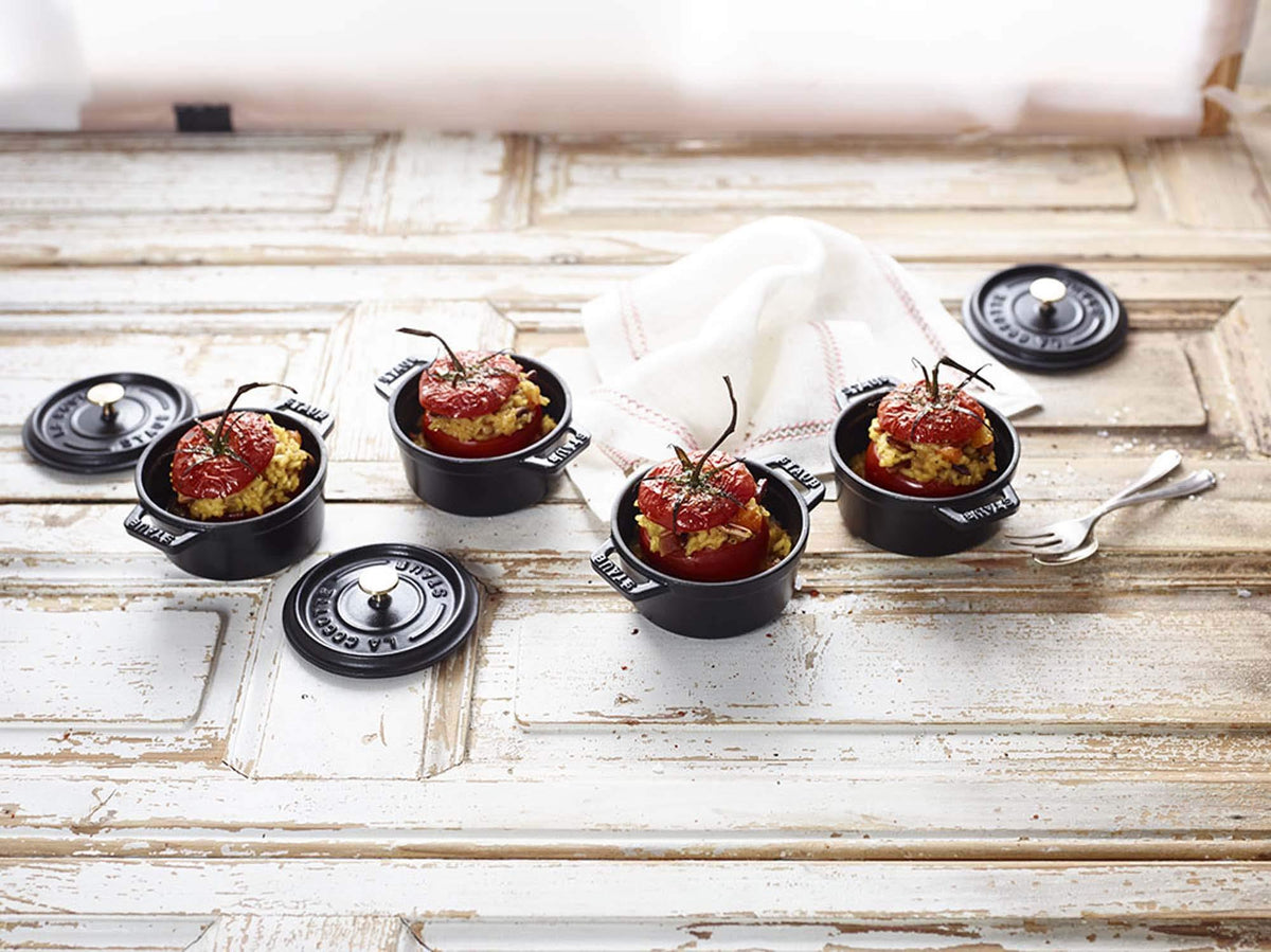 Staub Cast Iron 0.25-qt Mini Round Cocotte - Matte Black, Made in France