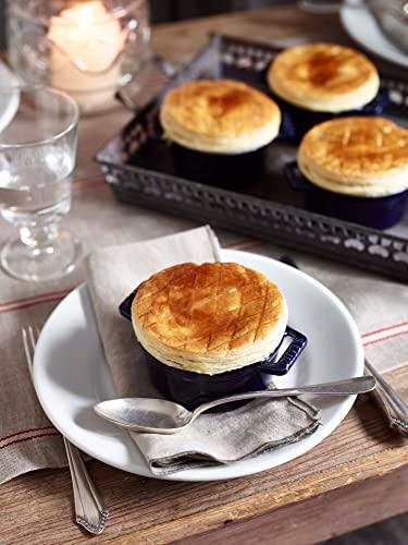 STAUB Ceramics Dutch Oven 3-piece Mini Round Cocotte, Dark Blue
