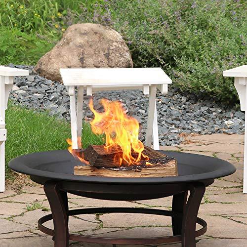 Sunnydaze Steel Replacement Fire Bowl for DIY or Existing Fire Pits - Black High-Temperature Paint Finish - 23-Inch