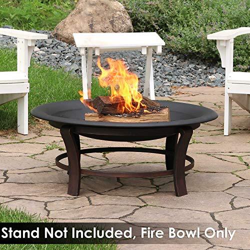 Sunnydaze Steel Replacement Fire Bowl for DIY or Existing Fire Pits - Black High-Temperature Paint Finish - 23-Inch