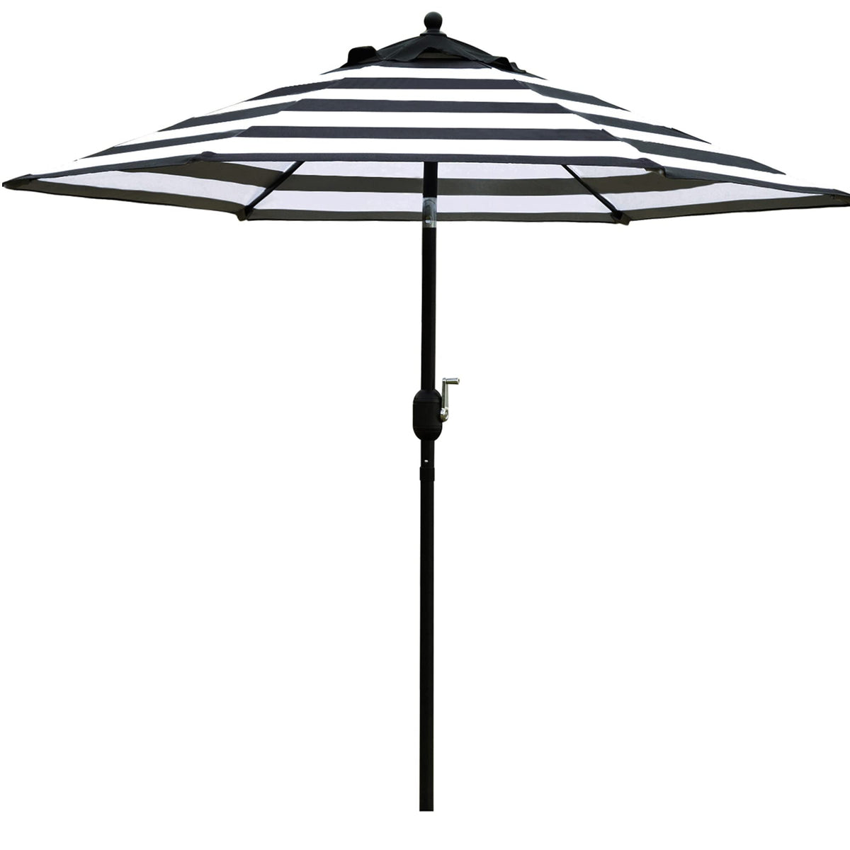 Sunnyglade 7.5' Patio Umbrella Outdoor Table Market Umbrella with Push Button Tilt/Crank, 6 Ribs (Black and White)