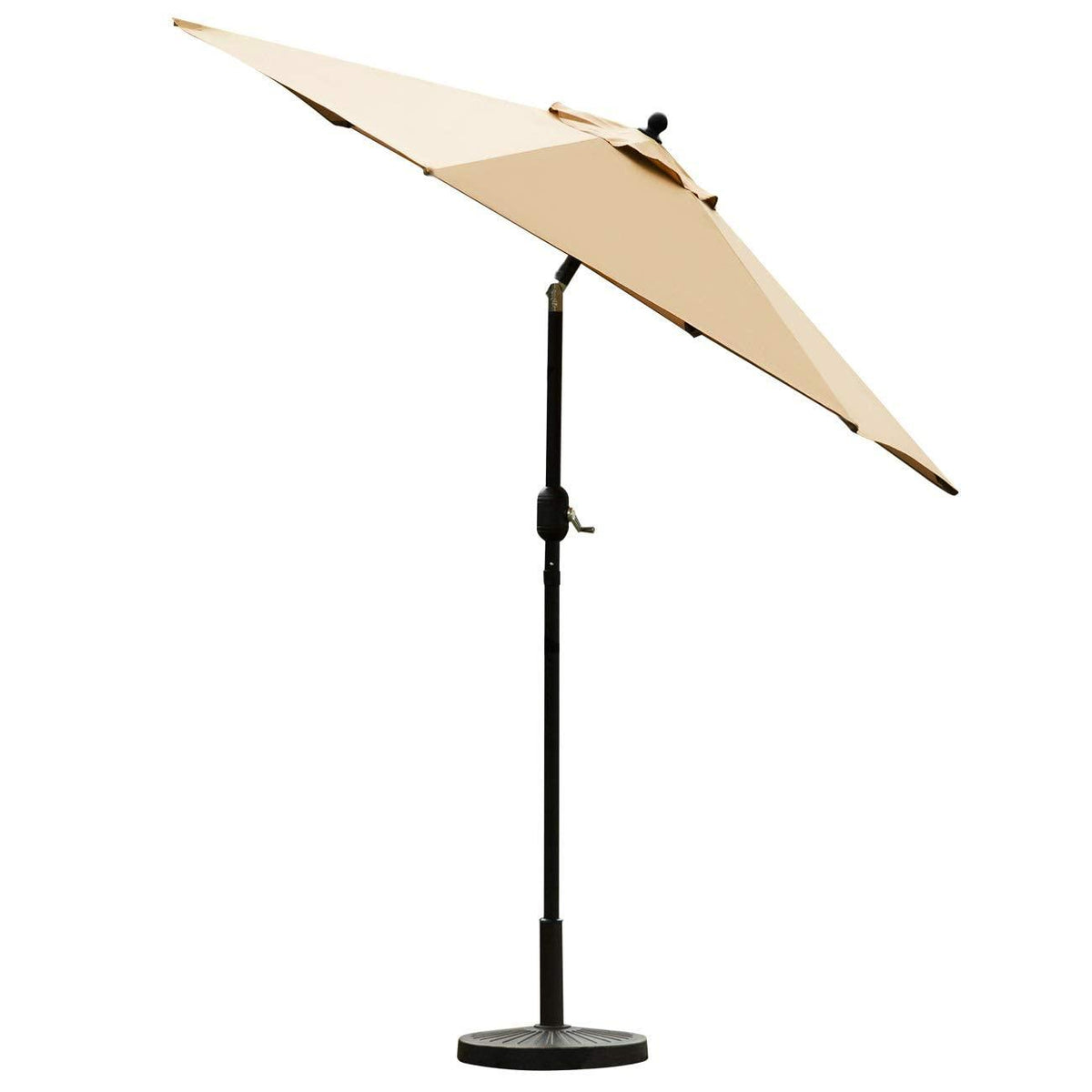 Sunnyglade 7.5' Patio Umbrella Outdoor Table Market Umbrella with Push Button Tilt/Crank, 6 Ribs (Tan)