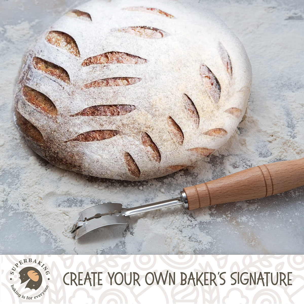 Superbaking Bread Proofing Basket, Round 9 inch Sourdough Starter Kit, Proofing Basket for Bread baking, Bread Making Supplies Tools, Banneton Basket Gift Set
