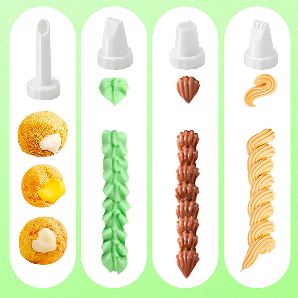 Suuker Cake Decorating Gun, Cupcake Icing Piping Kit, Cake Decorating Kit with 8 Piping Tips, Cupcake Injector/Decorating Icing Set, White