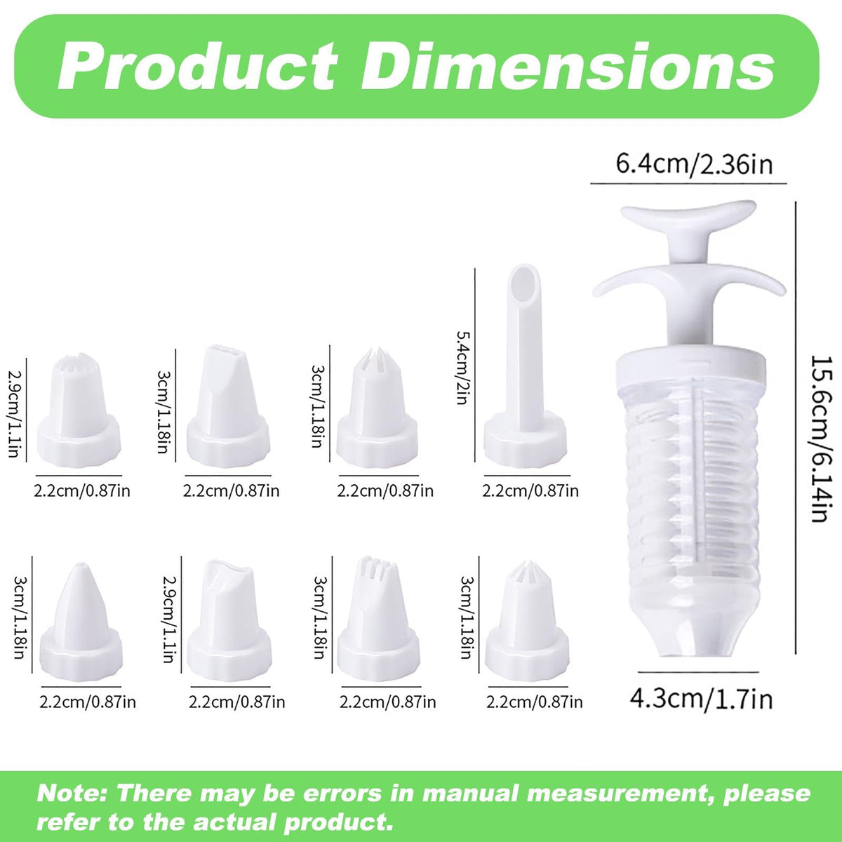 Suuker Cake Decorating Gun, Cupcake Icing Piping Kit, Cake Decorating Kit with 8 Piping Tips, Cupcake Injector/Decorating Icing Set, White