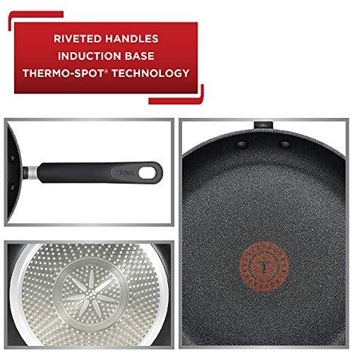 T-fal Experience Nonstick Fry Pan 8 Inch Induction Oven Safe 400F Cookware, Pots and Pans, Dishwasher Safe Black