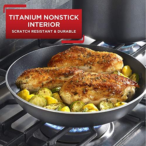 T-fal Experience Nonstick Fry Pan 8 Inch Induction Oven Safe 400F Cookware, Pots and Pans, Dishwasher Safe Black