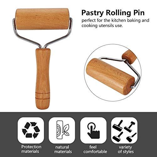 T Shape Pastry Roller, Fondant Bakery for Kitchen Pin Pastry Tool Dough Roller Wooden Multifunction Cookie Pizza Rolling Pin Pasta Hand Chapati(1)
