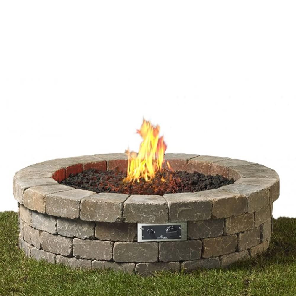 The Outdoor GreatRoom Company Round DIY Hardscape Gas Fire Pit Kit (DIY-36RD-K), 36-Inch