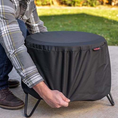 TIKI 20-Inch Smokeless Social Fire Pit, Portable Outdoor Fire Pit with Removable Ash Base, Stand & Cloth Cover – Modern Wood Burning Fire Pit for Patio, Backyard, and Gatherings