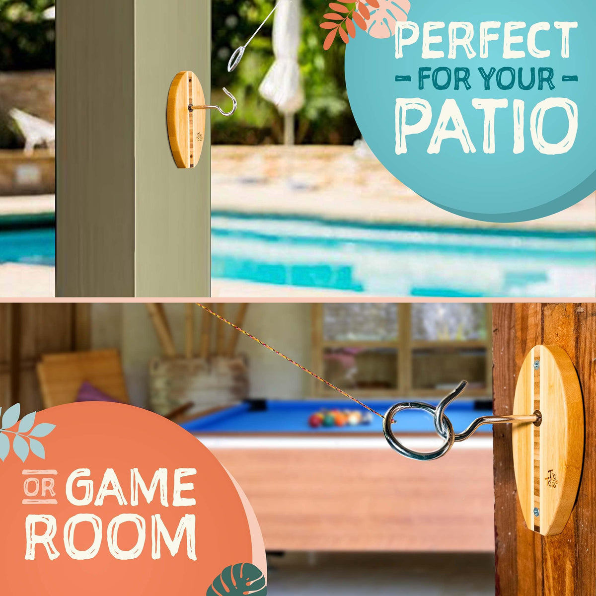 Tiki Toss Original Edition - Indoor & Outdoor Ring Toss Game for All Ages