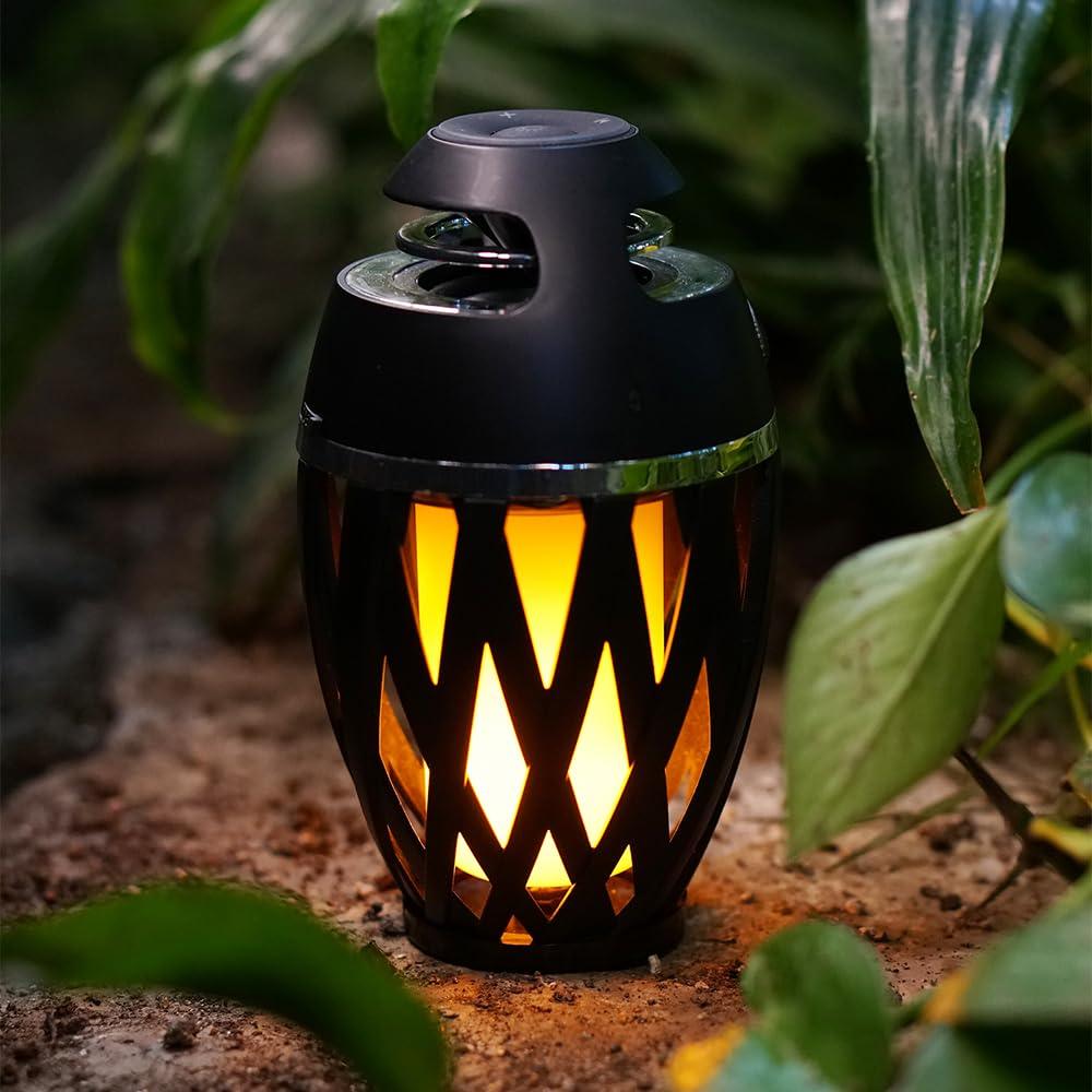 TikiTunes Portable Bluetooth 5.0 Indoor/Outdoor Wireless Speaker, LED Torch Atmospheric Lighting Effect, 5-Watt Audio USB Speaker, 2000 mAh Battery for iPhone/iPad/Android