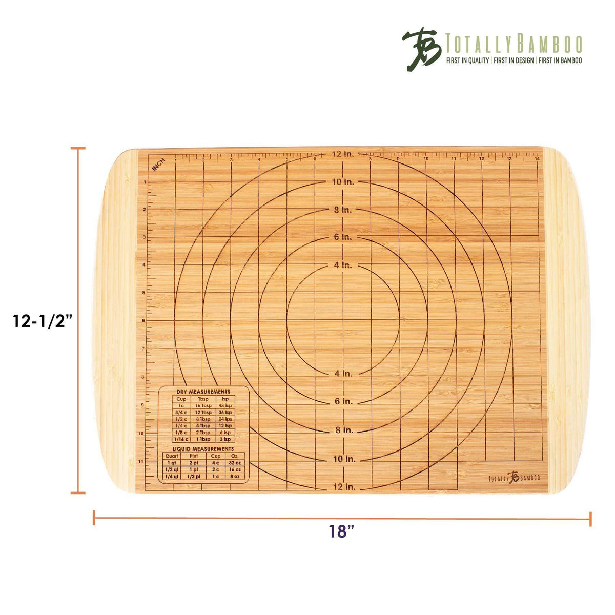 Totally Bamboo Reversible Baker's Board and Carving Butcher Block with Juice Grooves
