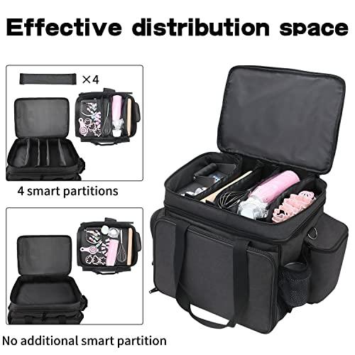 TUSIASC Baking Supplies Storage Bag for Bakers/Pastry Chefs, Cake Decorating Tool Caddy,Suitable for Cake Decorating,Baking Pan,Baking Mat,Muffin Liners,Black