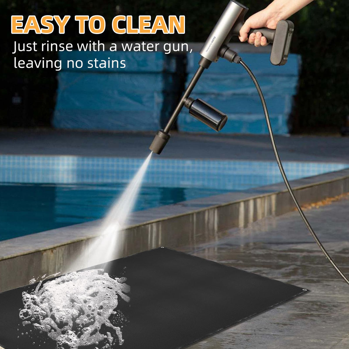 Under Grill Mat for Outdoor Grilling, 60 x 48 inches Double-Sided Fireproof Waterproof BBQ Protector for Deck and Patio Under Grill Mat for Outdoor BBQ
