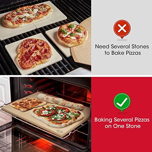 Unicook Extra Large Pizza Stone 24 Inch, Durable Rectangular Baking Stone 24" x 12", Industrial Commercial Home Oven Stone, Thermal Shock Resistant, Ideal for Grilling Baking Several Pizzas Bread