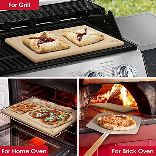 Unicook Extra Large Pizza Stone 24 Inch, Durable Rectangular Baking Stone 24" x 12", Industrial Commercial Home Oven Stone, Thermal Shock Resistant, Ideal for Grilling Baking Several Pizzas Bread