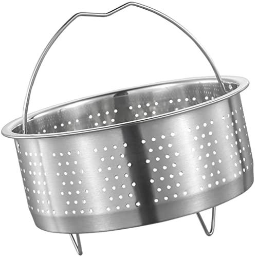 UPKOCH Kitchen Steamer Basket Stainless Steel Vegetable Steamer Basket Insert Chinese Dumpling Rice Cooker Steaming Basket with Handle for Veggie Fish Seafood Cooking 18cm Kitchen Strainer