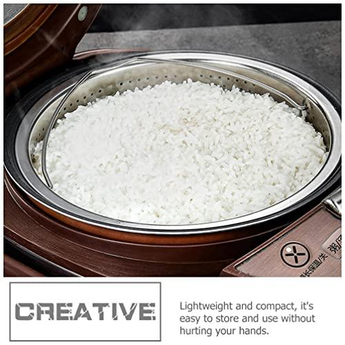 UPKOCH Kitchen Steamer Basket Stainless Steel Vegetable Steamer Basket Insert Chinese Dumpling Rice Cooker Steaming Basket with Handle for Veggie Fish Seafood Cooking 18cm Kitchen Strainer