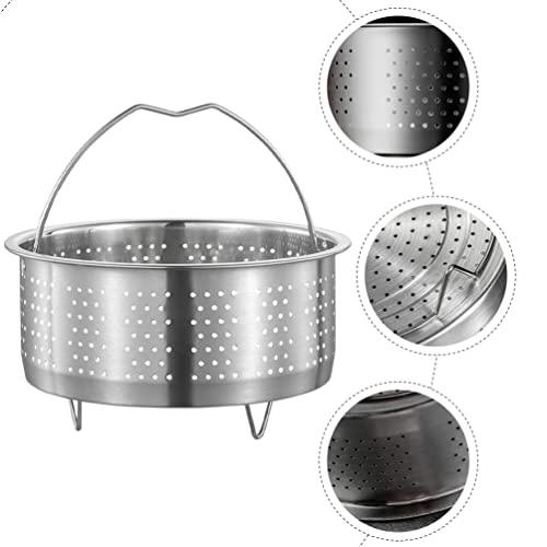 UPKOCH Kitchen Steamer Basket Stainless Steel Vegetable Steamer Basket Insert Chinese Dumpling Rice Cooker Steaming Basket with Handle for Veggie Fish Seafood Cooking 18cm Kitchen Strainer
