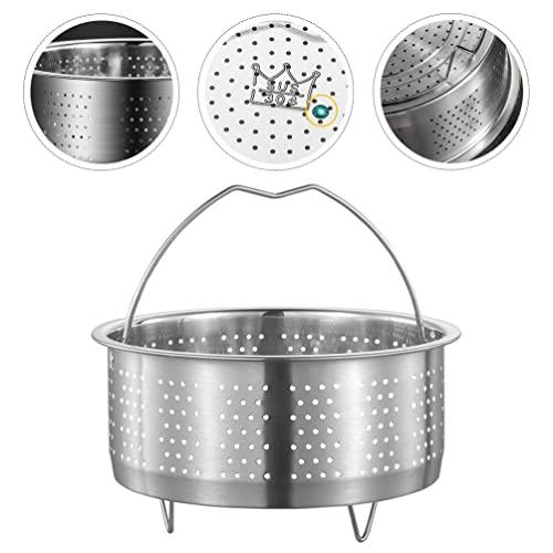 UPKOCH Kitchen Steamer Basket Stainless Steel Vegetable Steamer Basket Insert Chinese Dumpling Rice Cooker Steaming Basket with Handle for Veggie Fish Seafood Cooking 18cm Kitchen Strainer