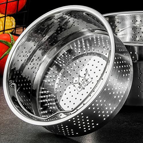 UPKOCH Kitchen Steamer Basket Stainless Steel Vegetable Steamer Basket Insert Chinese Dumpling Rice Cooker Steaming Basket with Handle for Veggie Fish Seafood Cooking 18cm Kitchen Strainer
