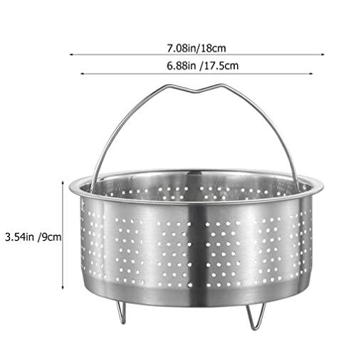 UPKOCH Kitchen Steamer Basket Stainless Steel Vegetable Steamer Basket Insert Chinese Dumpling Rice Cooker Steaming Basket with Handle for Veggie Fish Seafood Cooking 18cm Kitchen Strainer