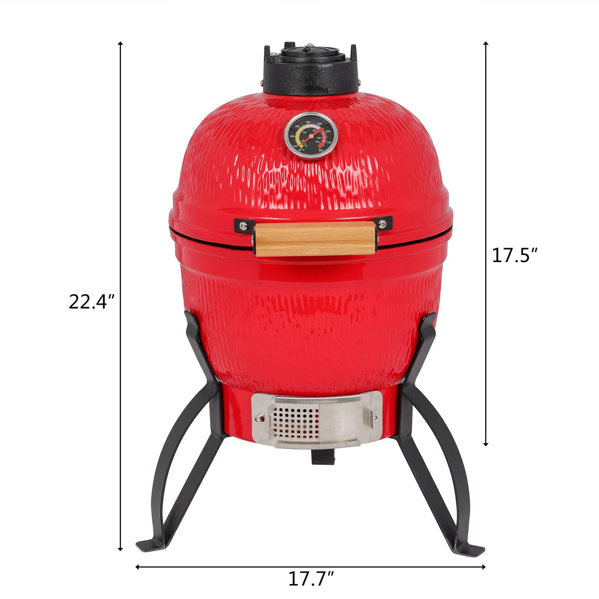 Vasitelan Ceramic Grill,13 inch Portable Ceramics Charcoal Barbecue Grill,Kamado BBQ Charcoal Grill (Orange)