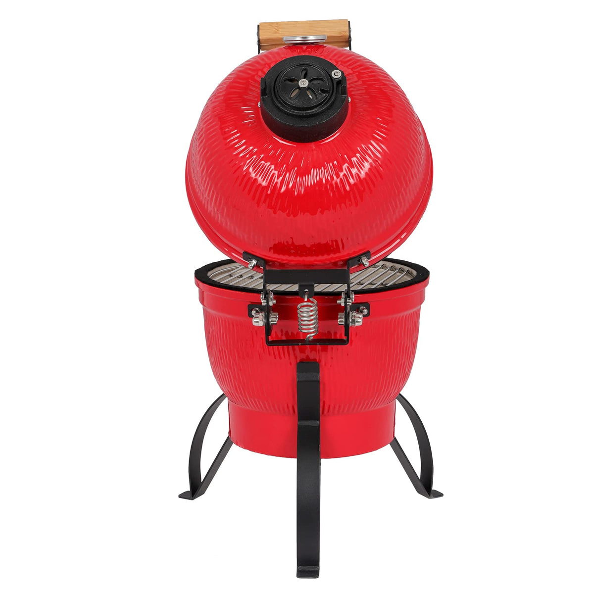 Vasitelan Ceramic Grill,13 inch Portable Ceramics Charcoal Barbecue Grill,Kamado BBQ Charcoal Grill (Orange)