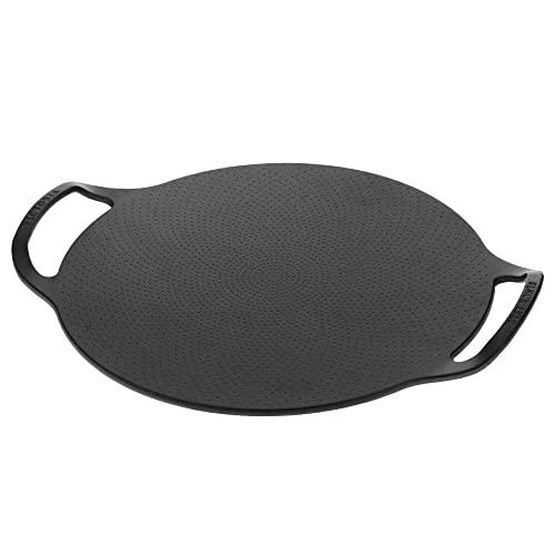 Victoria 15-Inch Cast Iron Comal Pizza Pan with 2 Side Handles, Preseasoned with Flaxseed Oil, Made in Colombia