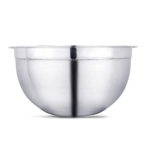 Vinod Mixing Bowls with Lids - Set of 5 Stainless Steel Nesting Bowl | Meal Prep Bowls | Mix & Serve | Flat Bottom & Stackable | Heavy Duty, Easy to Clean, Space Saving, Cooking, Prepping | Black Lids