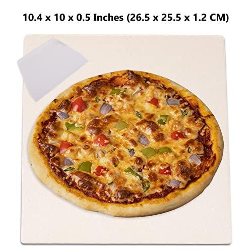 Waykea 10”x10.4”x0.5” Pizza Stone for Toaster Oven | Rectangular Cordierite Grilling Stone Bread Baking Stone for Grill, Oven