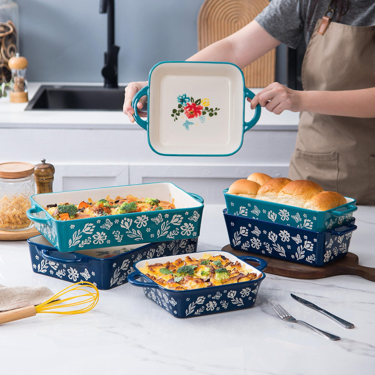 Wisenvoy Bread Pan Loaf Pan Ceramic Loaf Pans for Baking Bread Meatloaf Pan Nonstick Bread Pans for Baking Loaf Pans