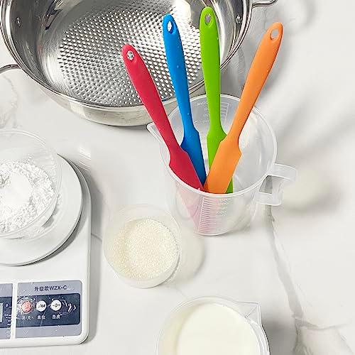 zYoung 4 Pcs Silicone Spatula Set Heat Resistant Cake Cream Butter Spatulas Mixing Batter Scraper Non-Stick Flexible Baking Cooking Tool